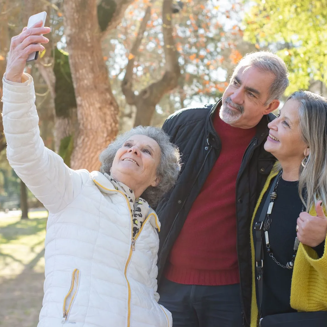 Three generations of one family outdoors together